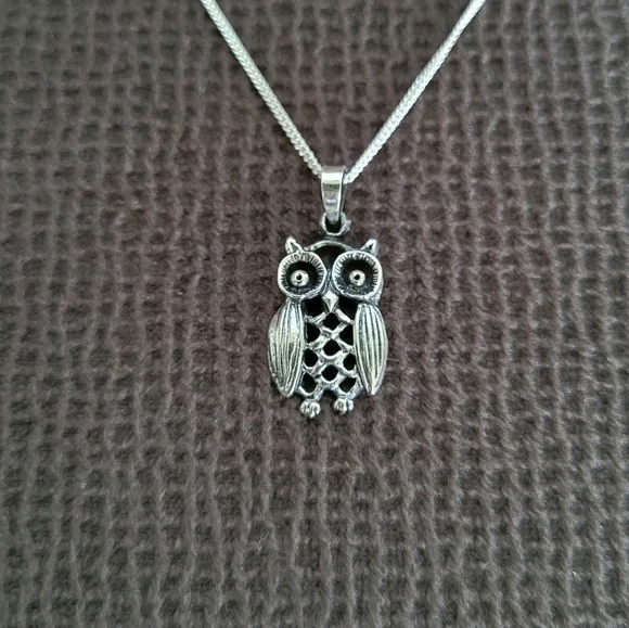 Bonny Jewelry Silver🤍 Owl🦉 Pendant Necklace - NIB - Picture 12 of 16